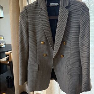 A.L.C. Checkered Blazer with Gold Accents